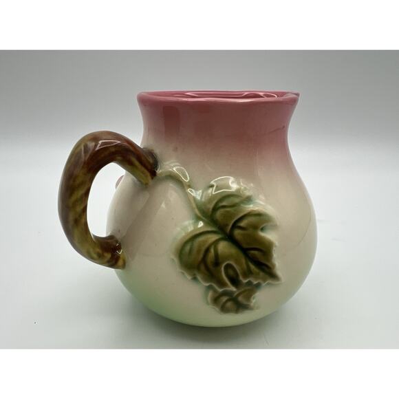 Hull Pottery Tokay Tuscany Pink & Green Grape Pattern Creamer Pitcher 3.5” USA - Picture 5 of 11